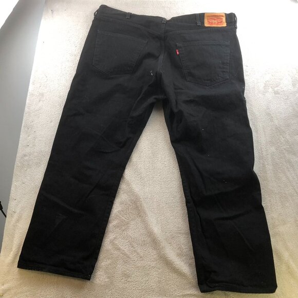Levi's Men's Jeans Size 44x29 501 Straight Leg Relaxed Classic Casual Black Deni - Picture 12 of 12